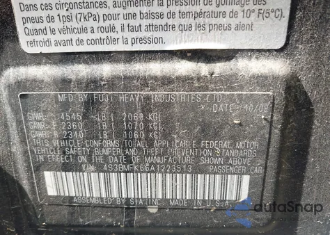 2010 Subaru Legacy 2.5Gt Limited из США, поврежденный, VIN 4S3BMFK66A1223513